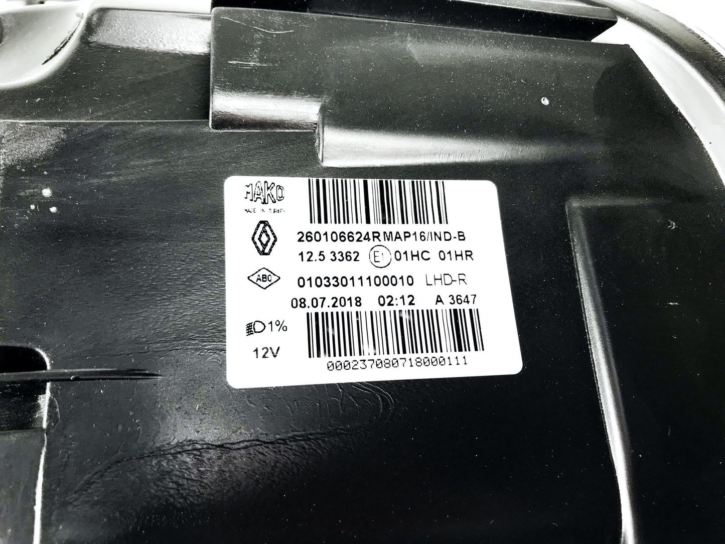 Pièce d'origine Phare avant noir pour Renault Clio IV 260106624R