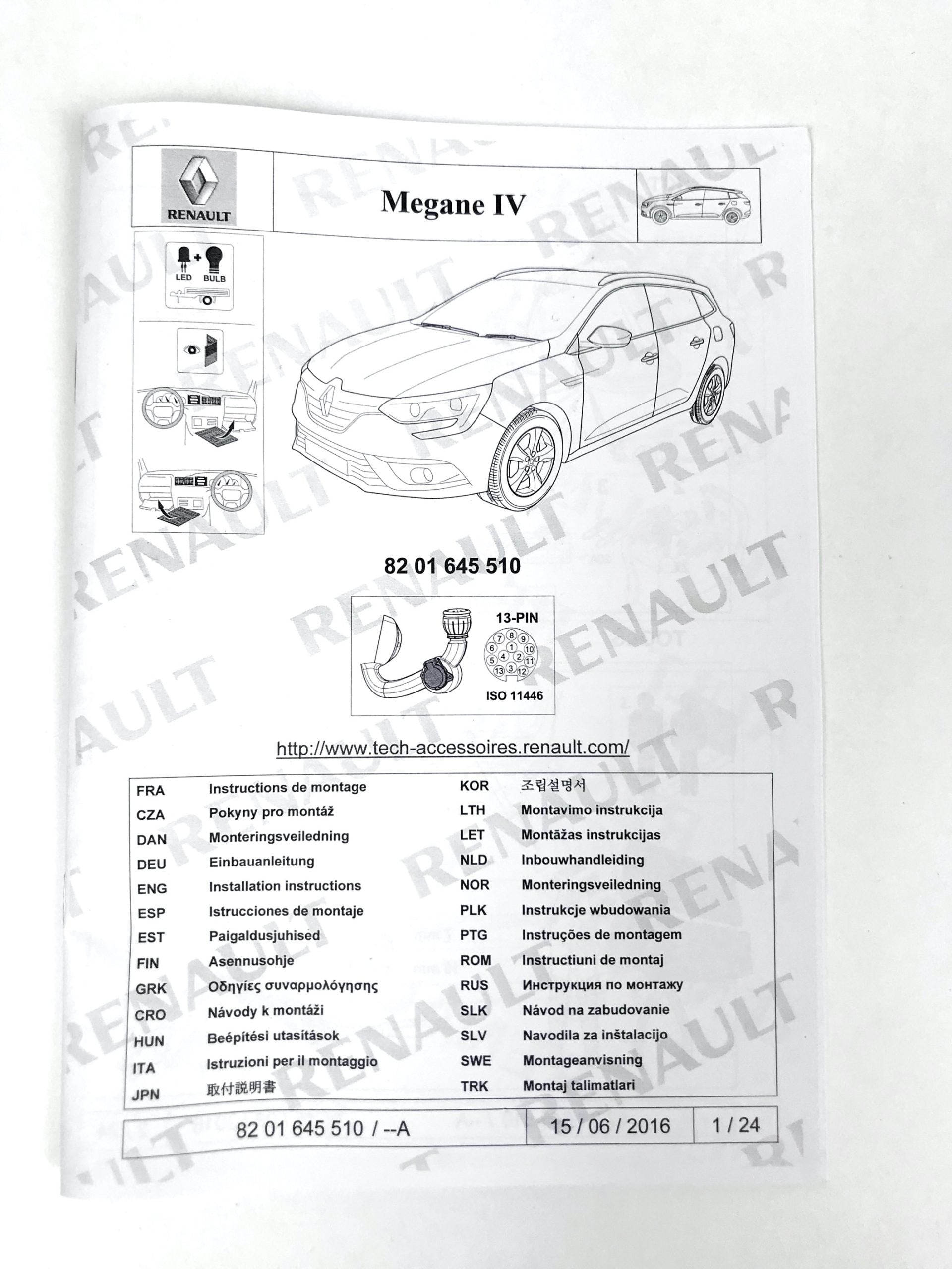 Pièce d'origine Faisceau d'attelage pour Renault Megane IV Break 241679057R.