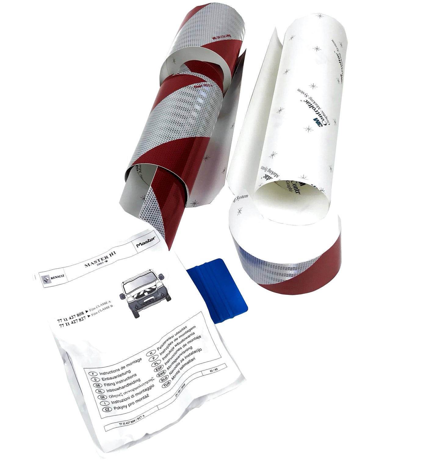 Pièce d'origine Autocollant d'avertissement réfléchissant 3M pour Renault Master 8200728898.