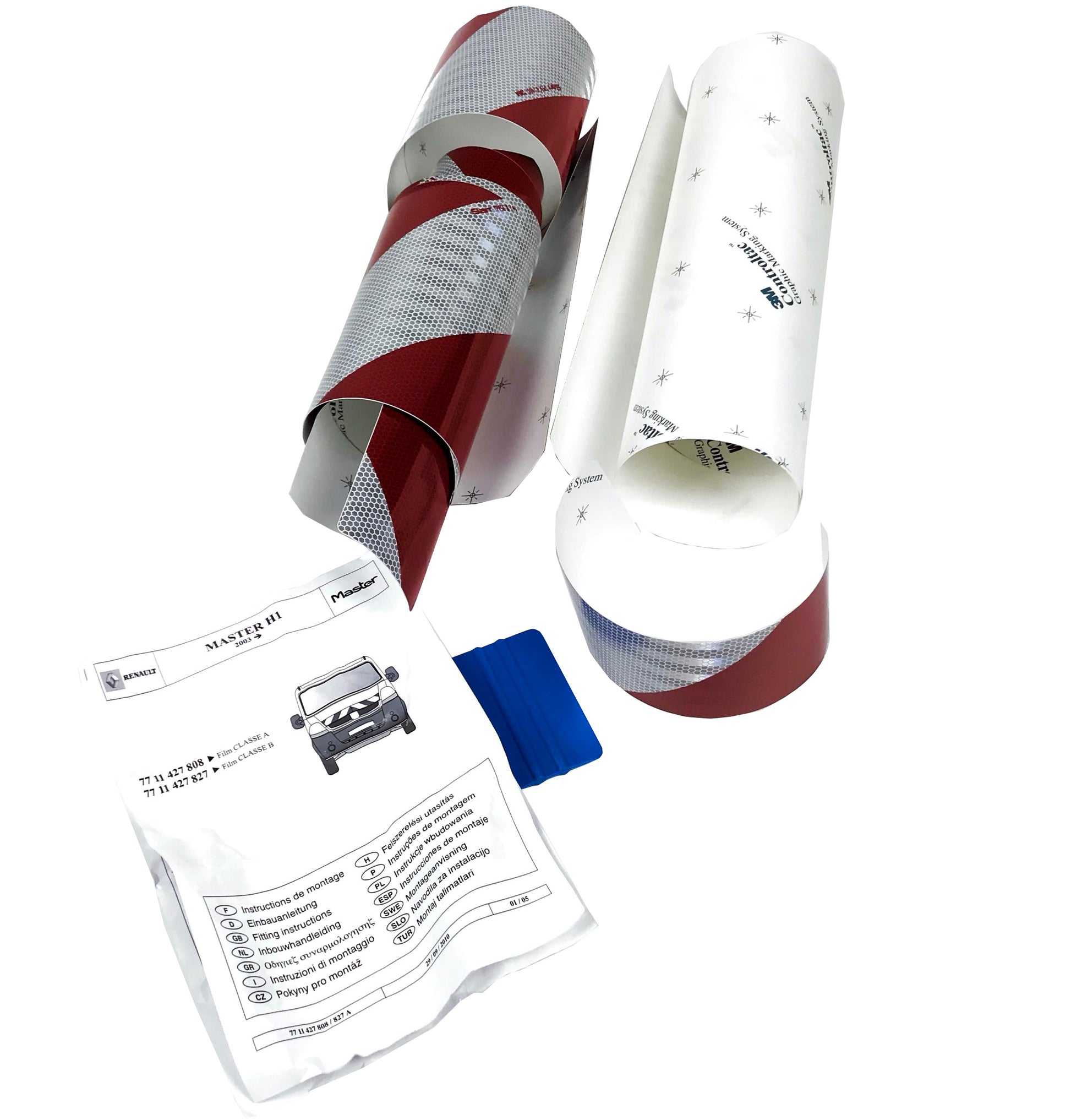 Pièce d'origine Autocollant d'avertissement réfléchissant 3M pour Renault Master 8200728898.