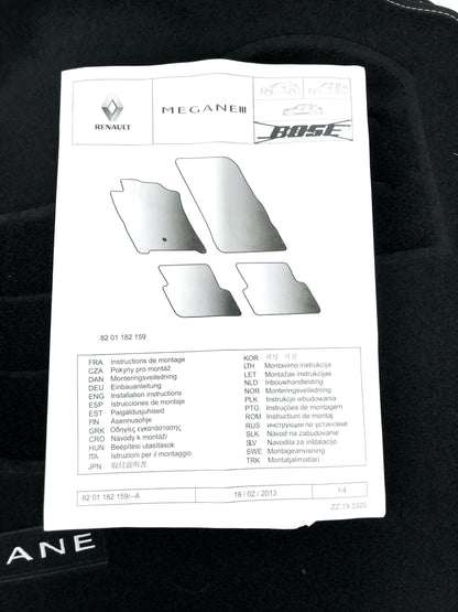 Pièce d'origine Tapis de sol velours pour Renault Megane III 8201182159
