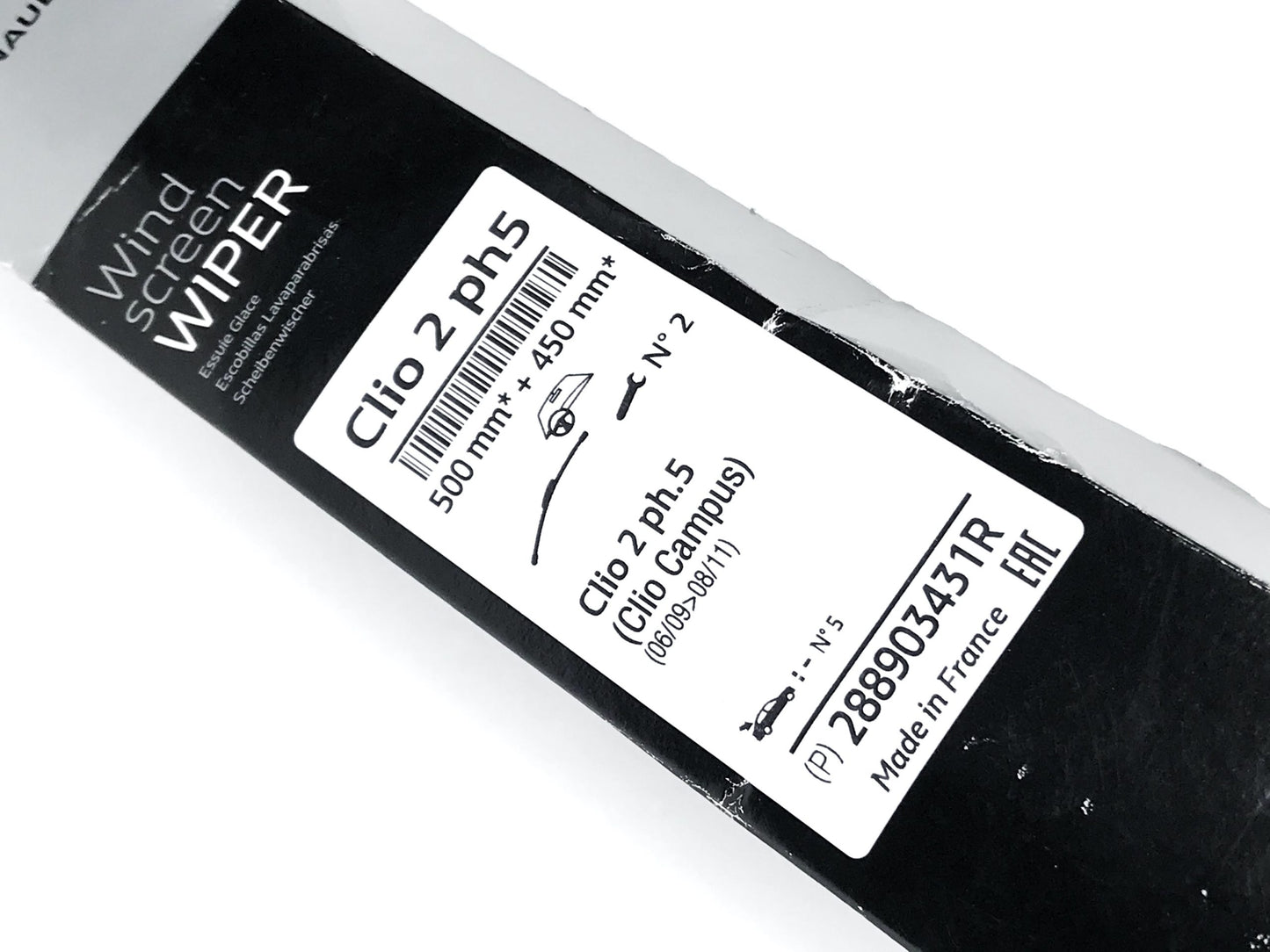 Pièce d'origine Kit balais d'essuie-glace 500 mm et 450 mm pour Renault Clio II 288903431R