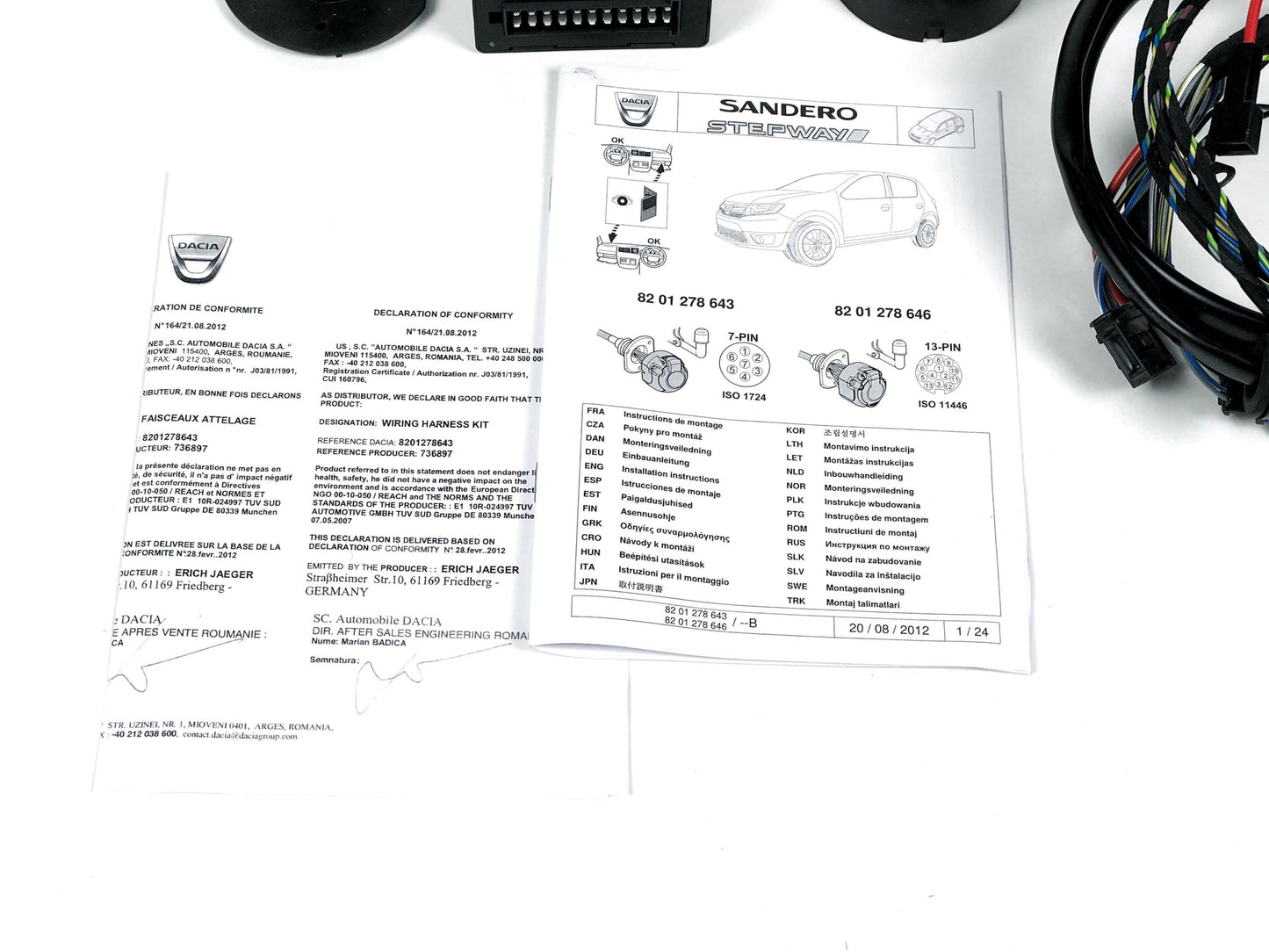 Pièce d'origine Faisceau d'attelage pour Dacia Sandero II 8201278643