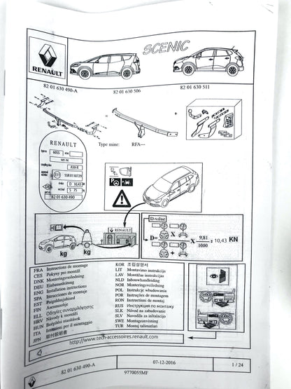 Pièce d'origine Rotule d'attelage pour Renault Scenic IV 8201630511.