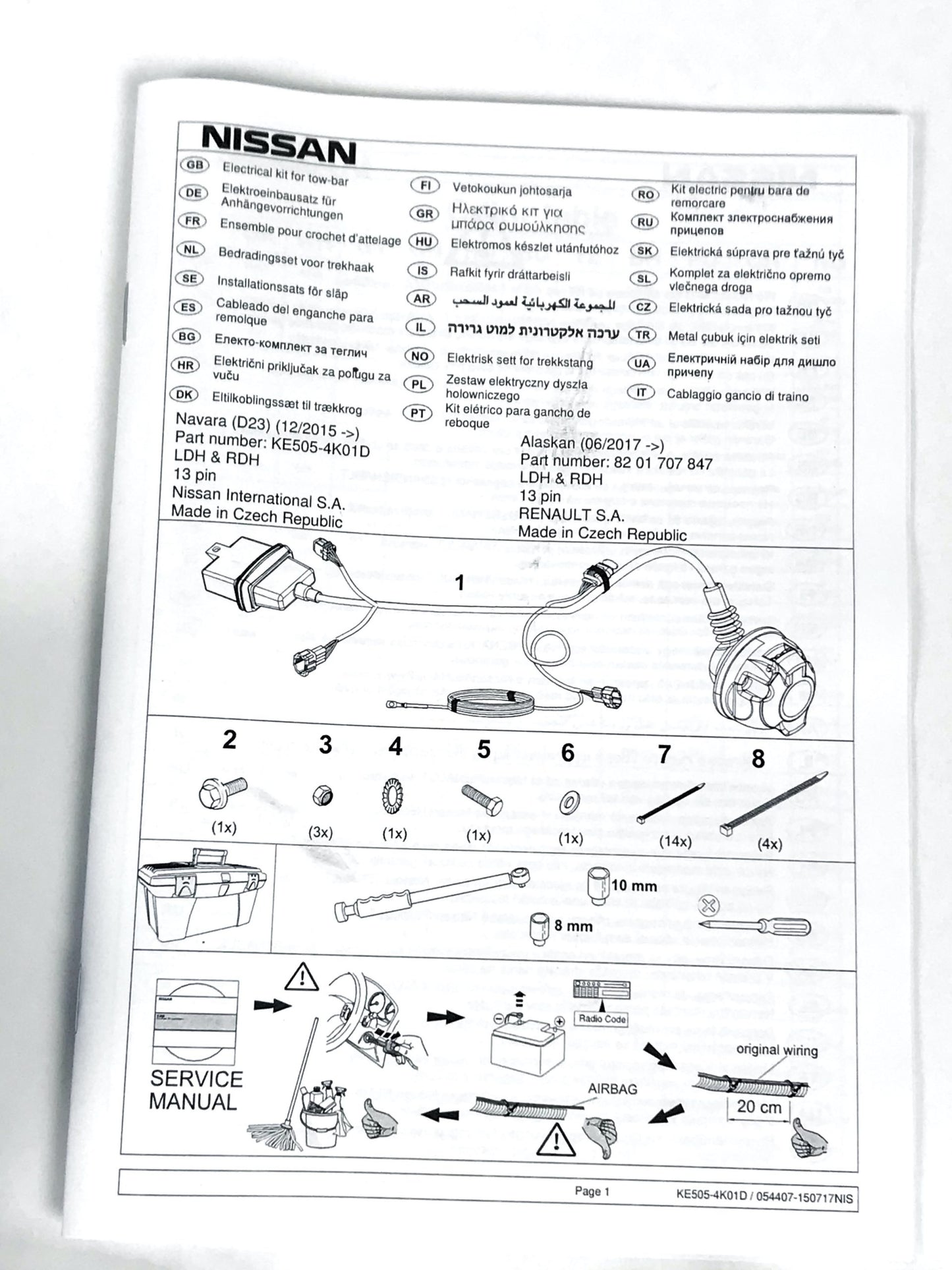 Pièce d'origine Faisceau d'attelage pour Nissan Navara Renault Alaskan 8201707847.