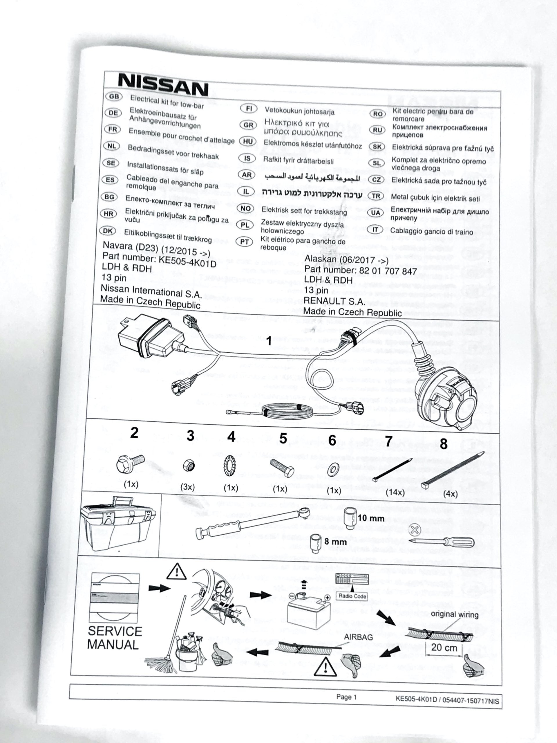 Pièce d'origine Faisceau d'attelage pour Nissan Navara Renault Alaskan 8201707847.