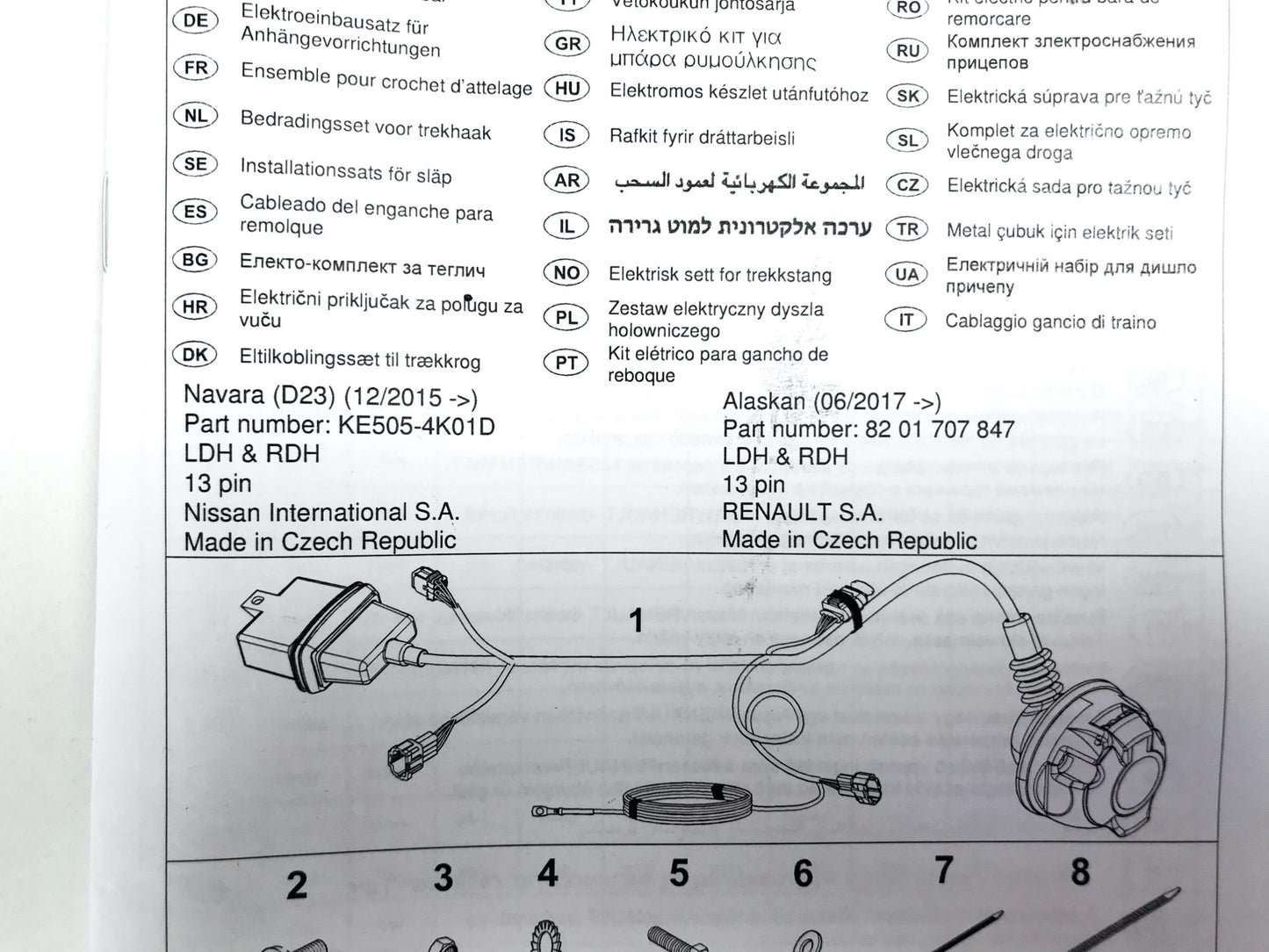 Pièce d'origine Faisceau d'attelage pour Nissan Navara Renault Alaskan 8201707847.