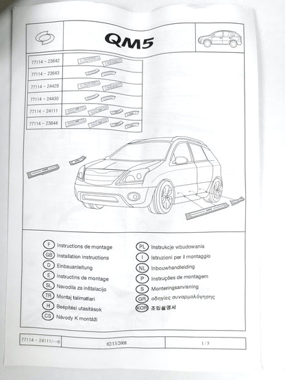 Pièce d'origine Cache de seuil de porte arrière gauche pour Renault Koleos I 77114-24439