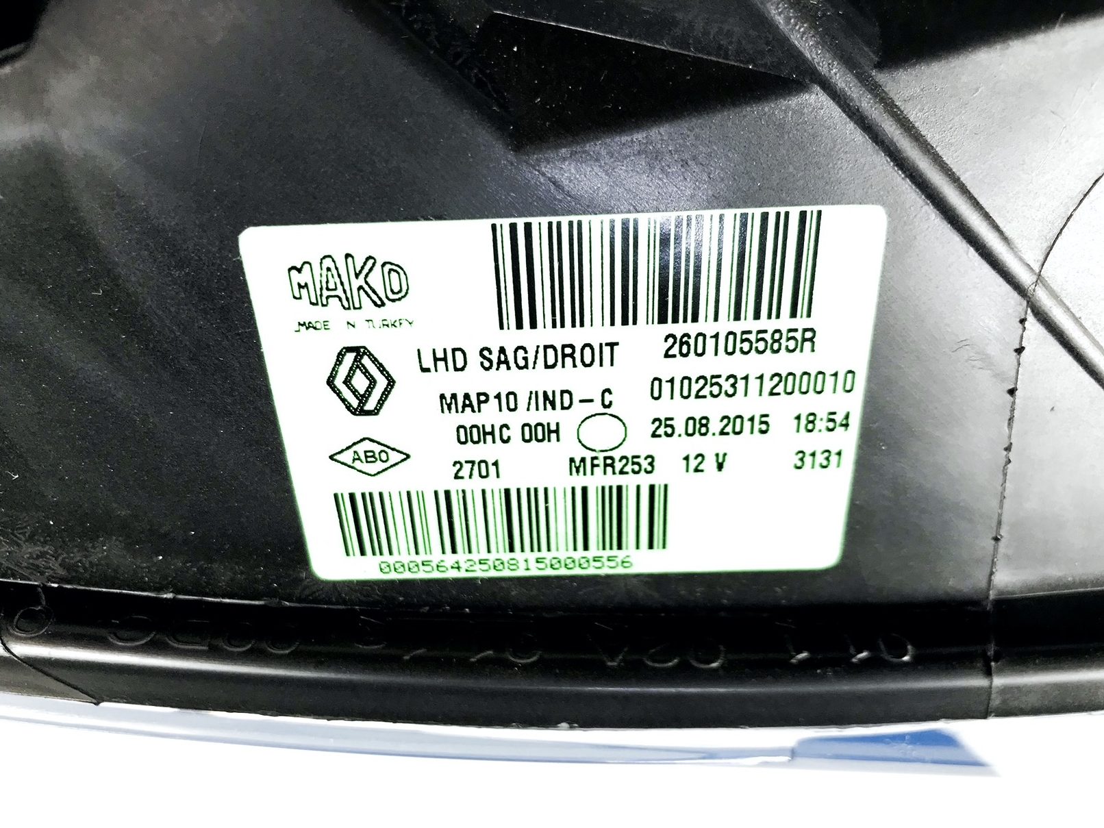 Pièce d'origine Phare droit pour Renault Fluence 260105585R.