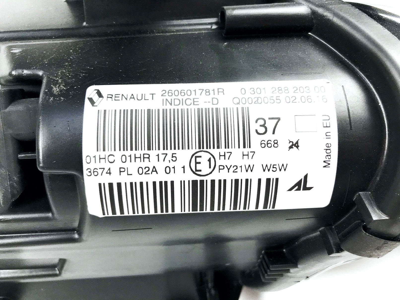Pièce d'origine Phare blanc gauche pour Renault Megane III GT 260601781R.