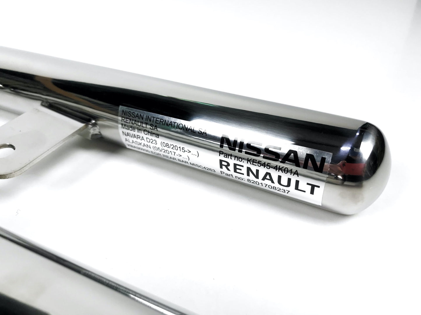 Pièce d'origine Tube de protection arrière pour Nissan Navara D23 Renault Alaskan 8201708237.
