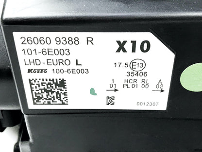 Pièce d'origine Phare gauche pour Renault Zoe II à partir de 2019 260609388R.