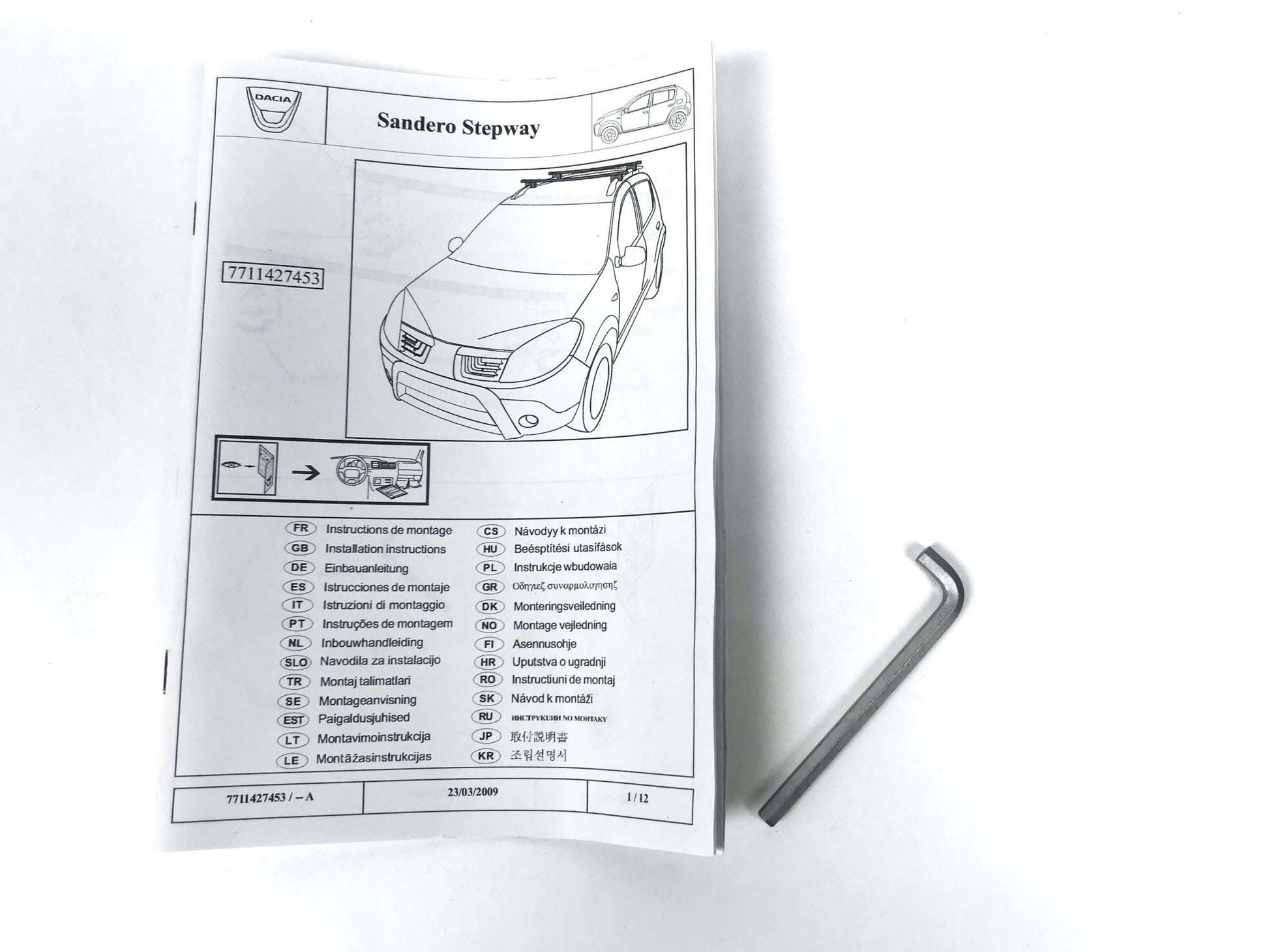 Pièce d'origine Jeu de barres de toit transversales plastique pour Dacia Sandero Stepway 7711427453.