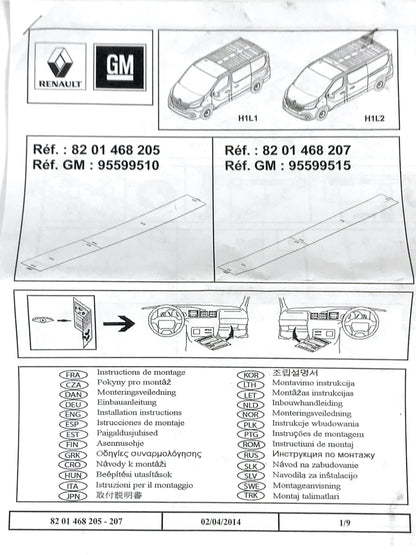 Pièce d'origine Platine de fixation pour barres de toit pour Renault Trafic Opel Vivaro Nissan NV300 8201468207.