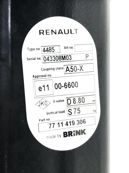 Pièce d'origine Attelage pour Renault Laguna III Liftback 7711419306.
