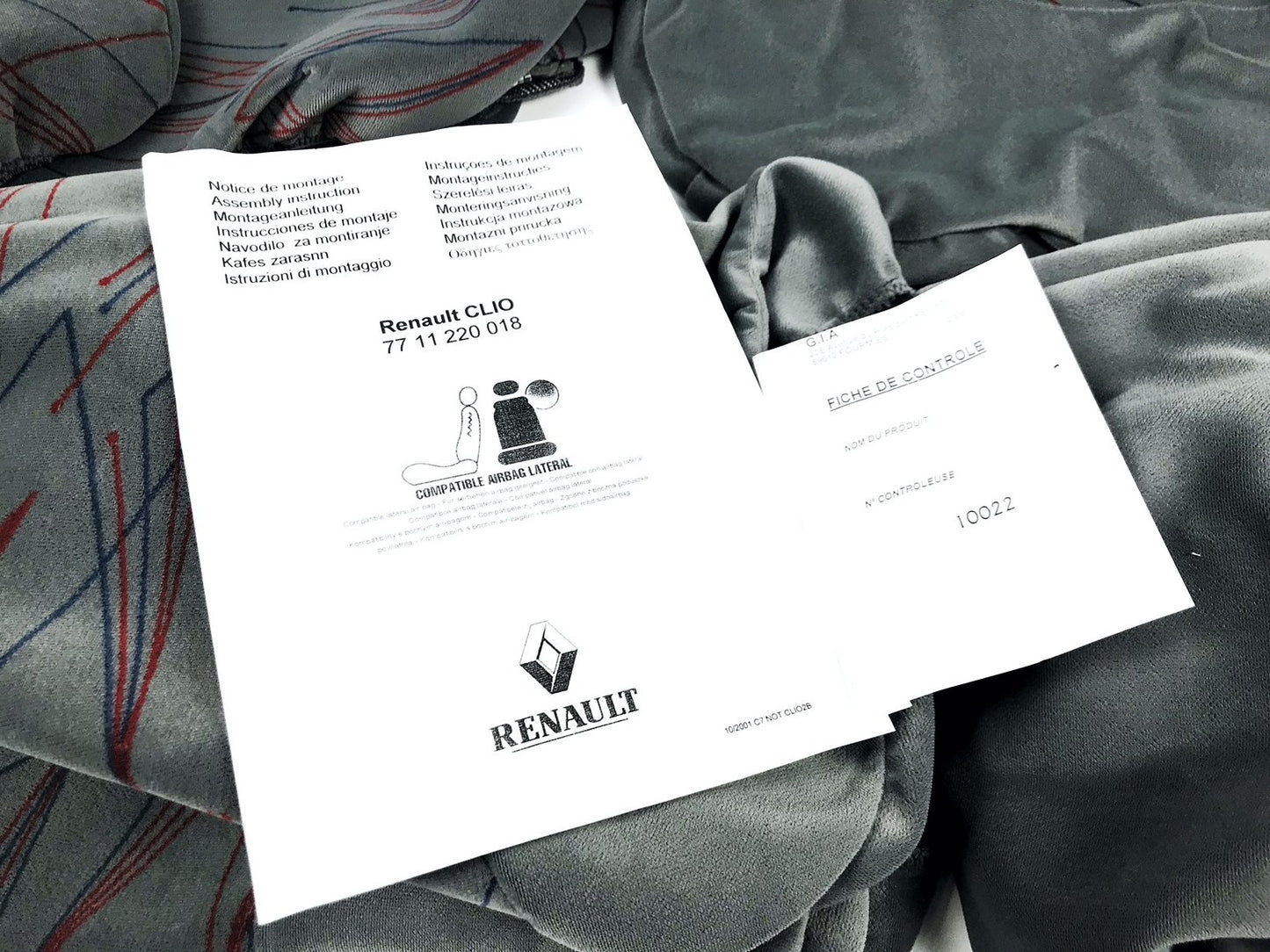 Pièce d'origine Jeu de housses de siège pour Renault Clio II 7711220018