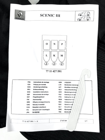 Pièce d'origine Housses de sièges arrière individuels pour Renault Scenic III 7711427591