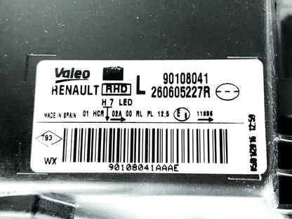 Pièce d'origine Phare gauche LED H7 conduite à droite pour Renault Megane IV 260605227R