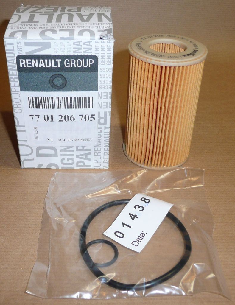 Filtre à huile d’origine Renault — 1.2 D7F 00-03 cartouche — 7701206705 — photographie de la pièce