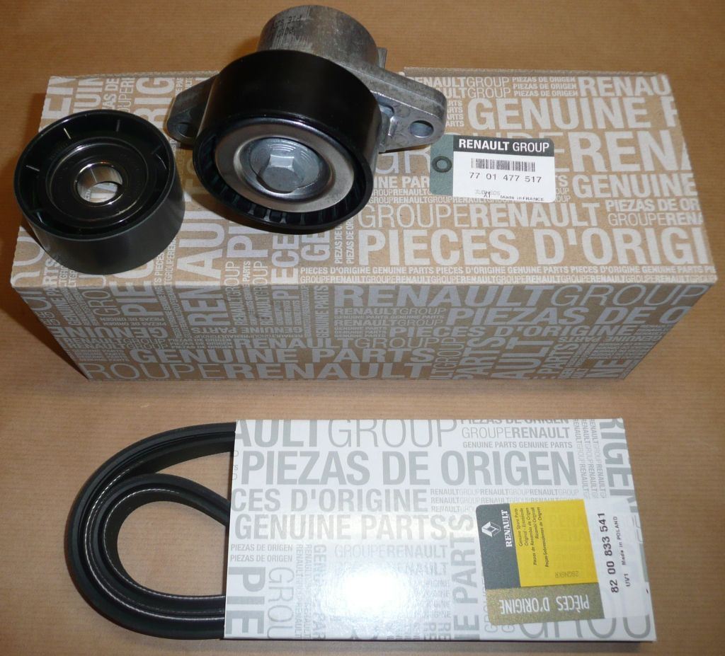 Tendeur de courroie d’accessoires d’origine Renault — 1.4-2.0 16V -02 +A/Citroën kit 5PK1747 — 7701477517 — photographie de la pièce