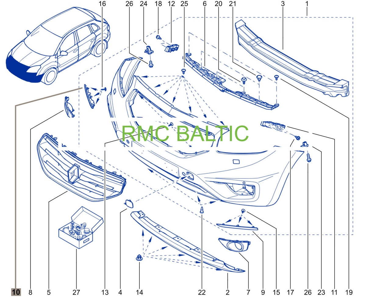 Pièce d'origine Baguette chromée avant droite pour Renault Koleos I restylé 261A25609R