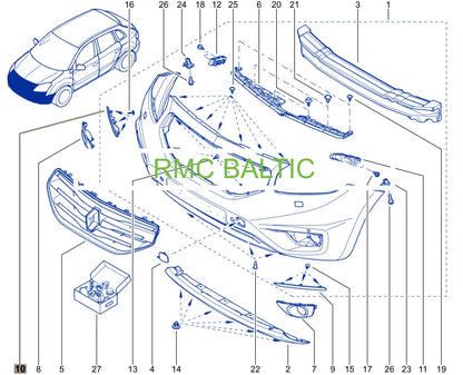 Pièce d'origine Baguette chromée avant droite pour Renault Koleos I restylé 261A25609R