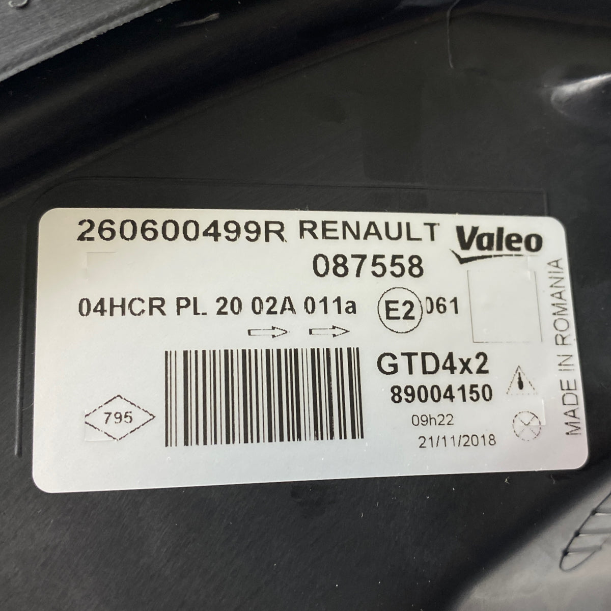 Pièce d'origine Phare avant gauche pour Renault Scenic I phase 2 260600499R