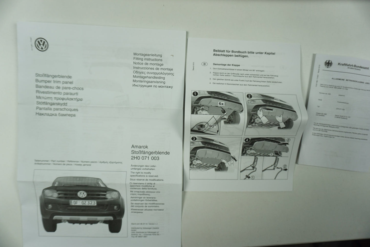 Pièce d'origine Cache de spoiler de pare-chocs pour Volkswagen Amarok 2H0071003