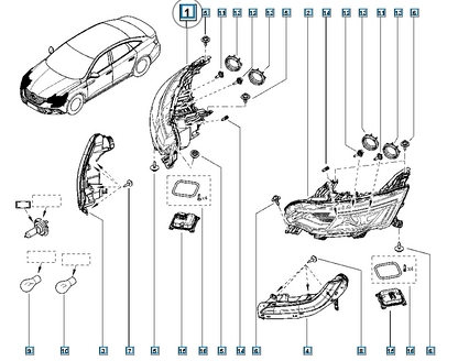 Pièce d'origine Phare avant droit pour Renault Samsung Talisman 260108475R