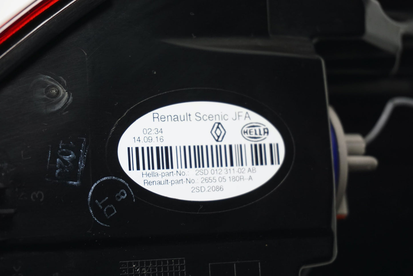 Pièce d'origine Feu arrière droit pour Renault Scenic IV 265505180R