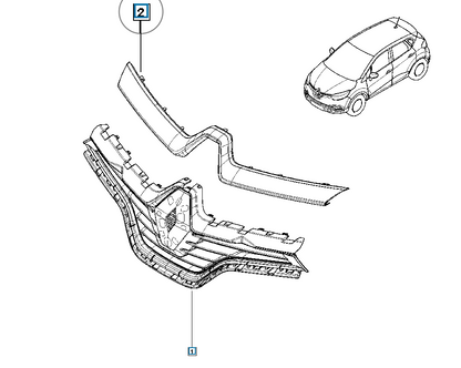 Pièce d'origine Baguette de calandre pour Renault Captur I 623820592R
