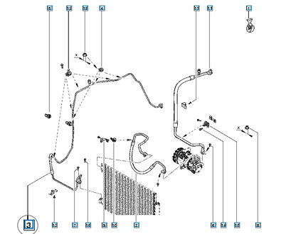 Pièce d'origine Conduite de climatisation avec capteur pour Renault Clio IV Captur 924405098R
