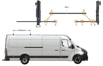 Pièce d'origine Porte-échelle pivotant sur galerie de toit pour Renault Master III 7711785885