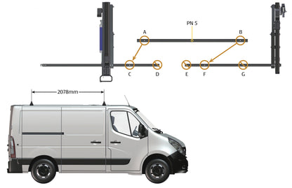 Pièce d'origine Porte-échelle pivotant sur galerie de toit pour Renault Master III 7711785884