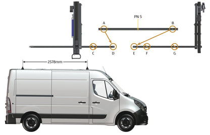 Pièce d'origine Porte-échelle pivotant sur galerie de toit pour Renault Master III 7711785884