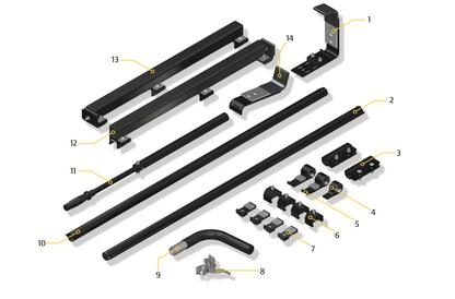Pièce d'origine Porte-échelle pivotant sur galerie de toit pour Renault Trafic III Opel Vivaro 7711940243