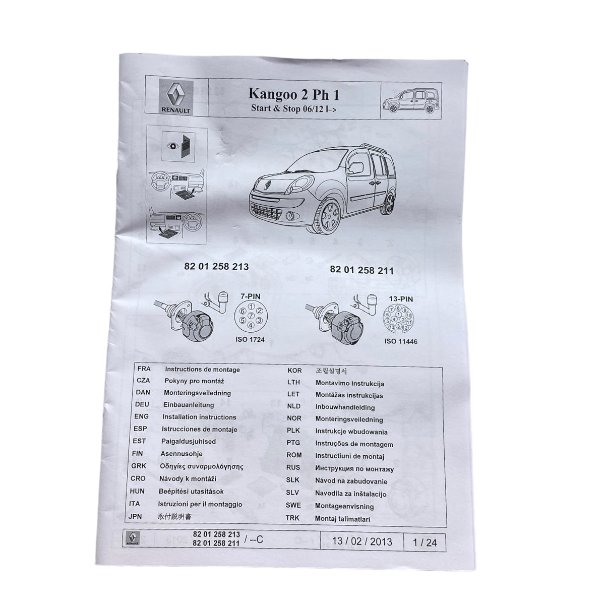 Pièce d'origine Faisceau d'attelage 13 broches pour Renault Kangoo 8201258211