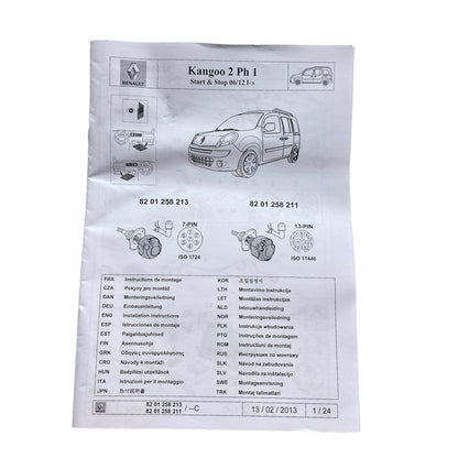 Pièce d'origine Faisceau d'attelage 13 broches pour Renault Kangoo 8201258211