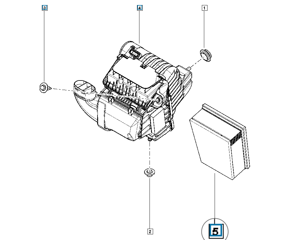 Pièce d'origine Filtre à air pour Renault 165468296R