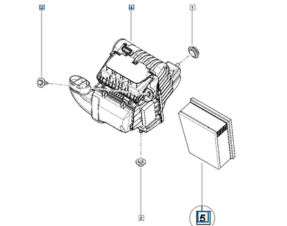Pièce d'origine Filtre à air pour Renault 165468296R