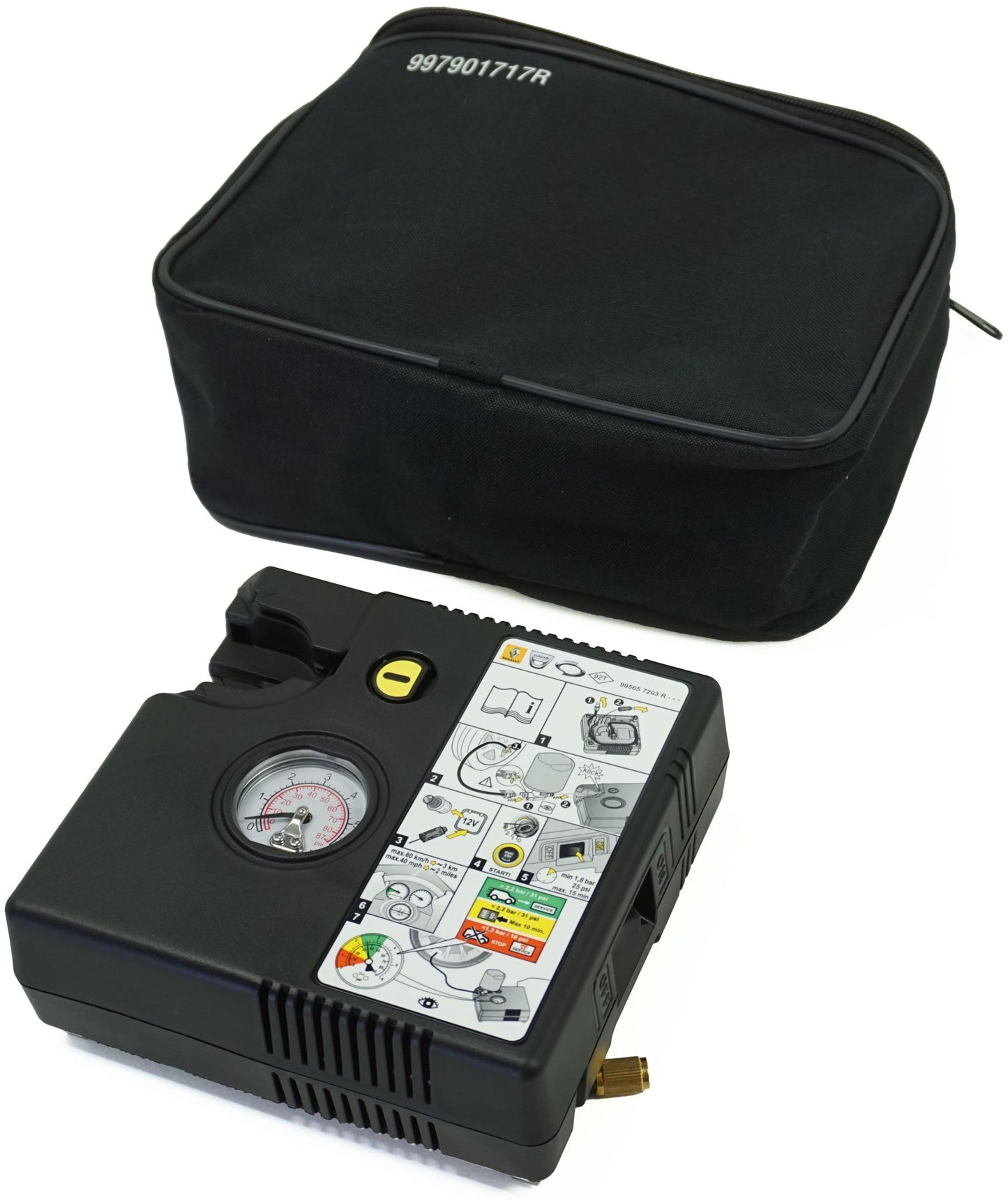 Pièce d'origine Kit de réparation pneu avec compresseur pour Renault 997901717R
