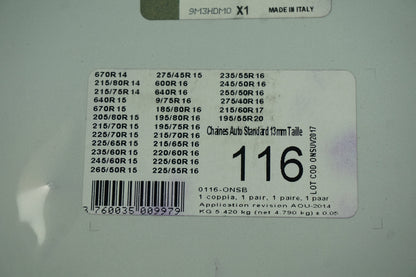 Pièce d'origine Jeu de chaînes neige pour Renault Master III 7711579036