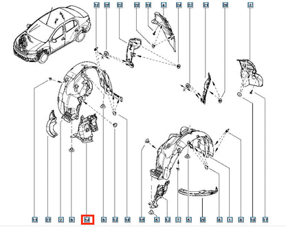 Pièce d'origine Protection moteur droite pour Dacia Sandero II Logan II 638308362R