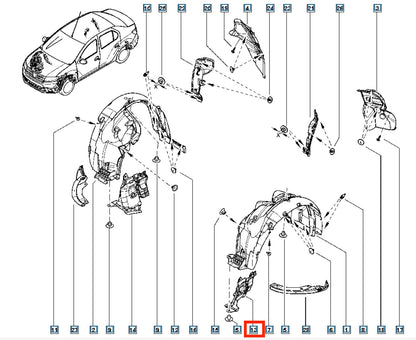 Pièce d'origine Protection moteur gauche pour Dacia Sandero II Logan II 638311707R