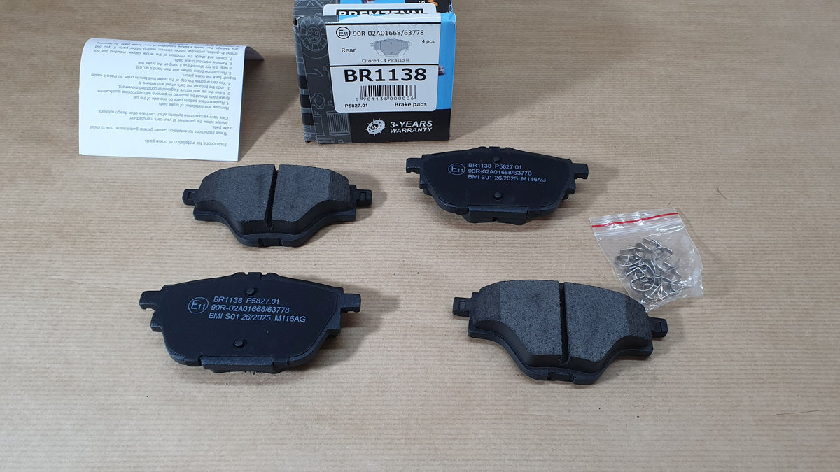 Plaquettes de frein arrière pour Citroën C4 Picasso II / Peugeot 308 — BRM BR1138 — vue 1