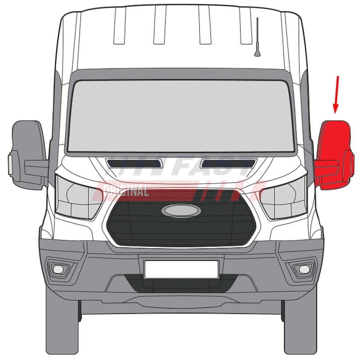 Rétroviseur extérieur côté gauche pour Ford Transit — FT10293 — vue 2
