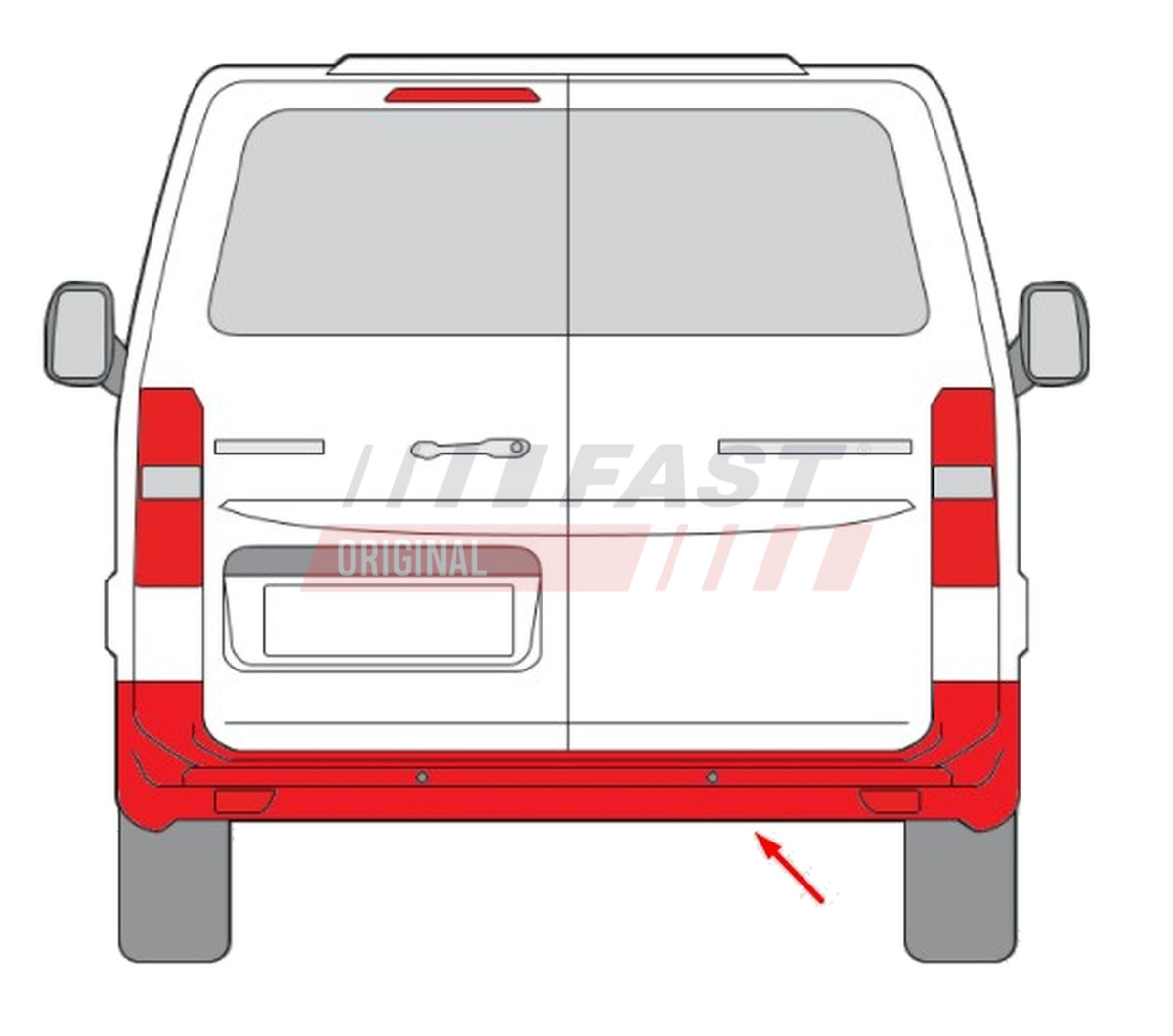Pare-chocs arrière pour Citroën Jumpy — FT12474 — vue 2