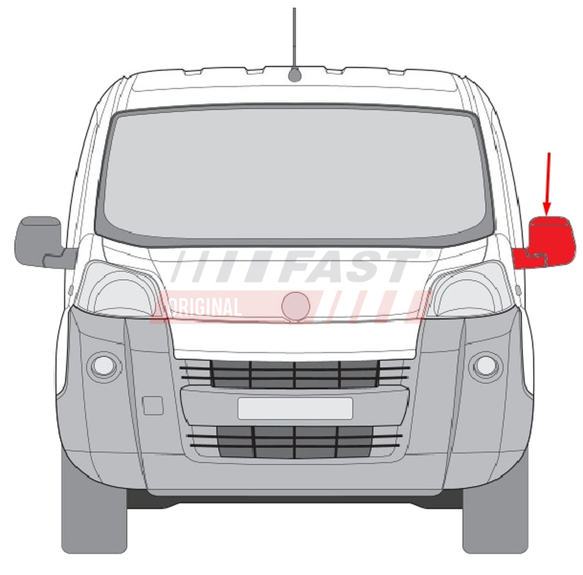 Rétroviseur extérieur côté gauche pour Fiat Fiorino — FT12715 — vue 1