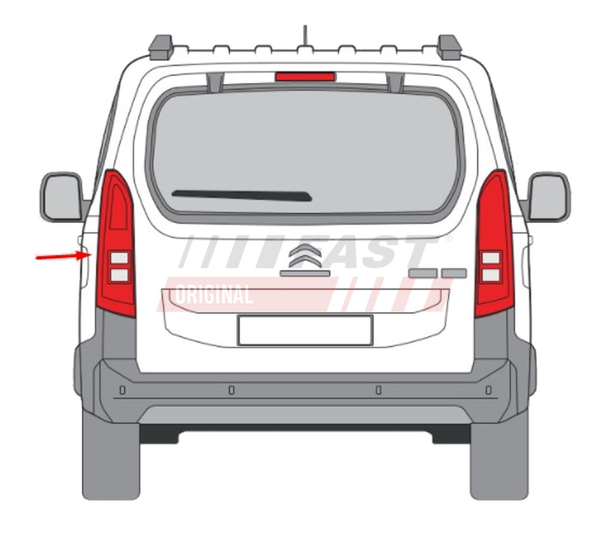 Feu arrière côté gauche pour Citroën Berlingo — FT13095 — vue 1