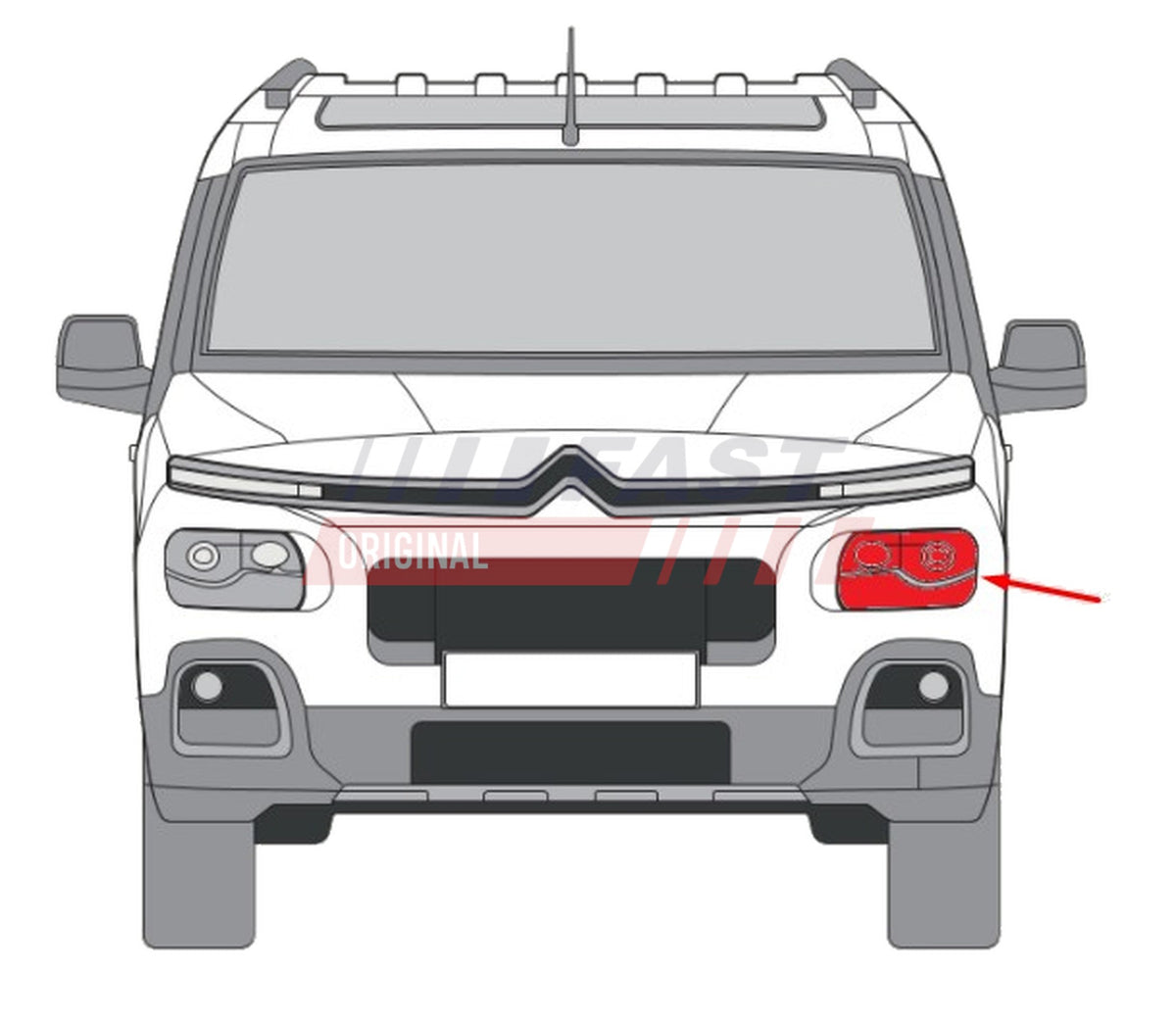 Projecteur avant côté gauche pour Citroën Berlingo — FT13594 — vue 2
